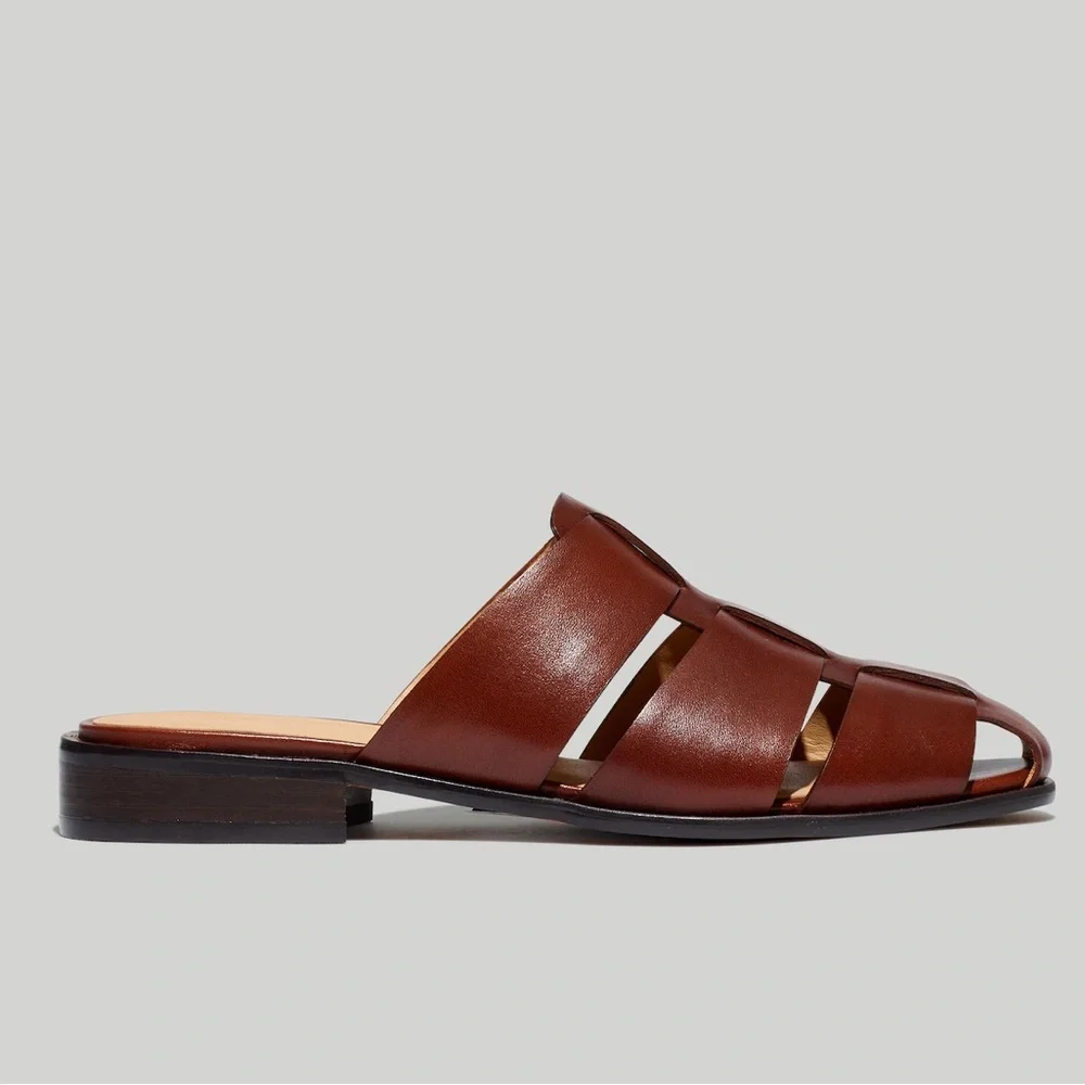 Madewell The Dixson Fisherman Mule in Brown Leather - Picture 3 of 10